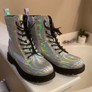 NWOT Iridescent Boots